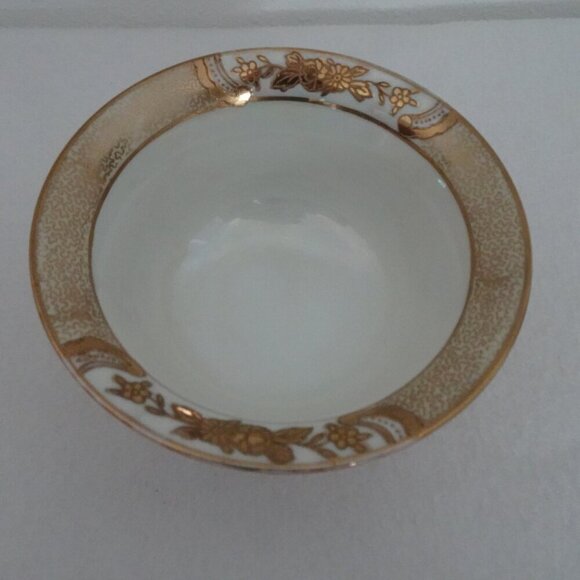 Noritake Orange Lusterware Mayo Condiment Footed Bowl Underplate Peasant Bird - Picture 8 of 11